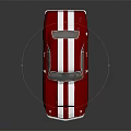 Red Vintage Sports Car With White Racing Stripes And Retro Exterior Design