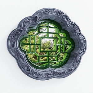 new chinese style wall window 3d model