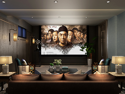 New Chinese-style Video Room Video Hall model