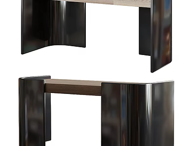 Modern Coffee Table With Sleek Metal Frame And Wooden Top Design 3d model