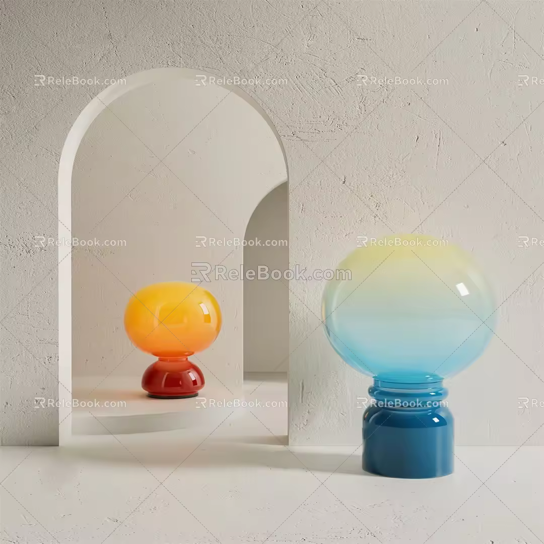 modern table lamp glass table lamp 3d model