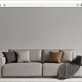Modern double sofa multiplayer sofa 3d model