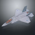3D Model of Cosmic Aerospace Fighter with Detailed Space Design Features