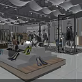 Modern Sleek Clothing Store Interior Design With Fashion Apparel Shoes And Luxury Handbag Displays