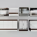 Various Display Shelves With Glass Doors Open Racks And Curved Designs