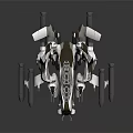 Futuristic Sci Fi Spaceship With White Black Mechanical Design And Thrusters