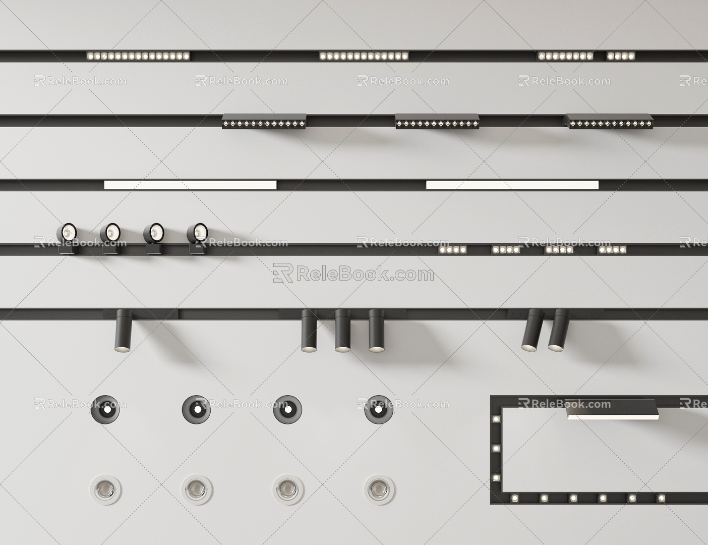 Modern Magnetic Track Light 3d model