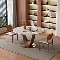 Middle-ancient style restaurant tables and chairs 3d model