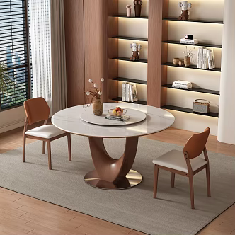 Middle-ancient style restaurant tables and chairs 3d model