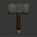 Heavy Duty Hardware Tool Hammer With Square Head Golden Rivets And Brown Handle