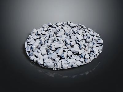 Premium Natural Wood And Stone Materials Featuring Gray Crushed Stone Gravel 3d model
