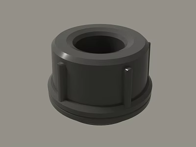 Black Cylindrical Mechanical Part With Annular Structure And Protruding Brackets Solid Design 3d model
