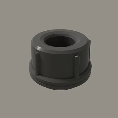 Black Cylindrical Mechanical Part With Annular Structure And Protruding Brackets Solid Design 3d model