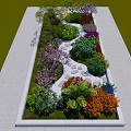 Garden Ornament Design With Stone Paths Colorful Flowers Shrubs And Trees