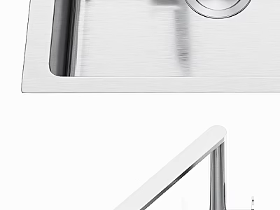 Modern Stainless Steel Kitchen Sink Single Bowl With Sleek Design And Faucet 3d model