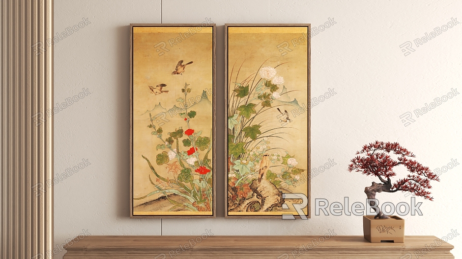 New Chinese Decorative Painting Flower and Bird Hanging Painting model