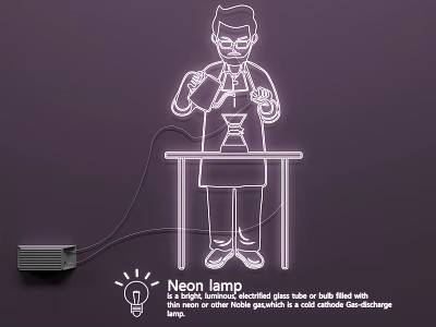 Bright Decorative Neon Lighting Combination Using Inert Gas And Electroluminescence Technology 3d model