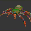 Robot Spider Robot Mecha Spider Science Fiction Spider Mechanical Spider Battery Spider Tower Defense 3d model