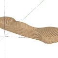 Modern Wooden Outdoor Chair With Curved Wave Like Design For Comfortable Use