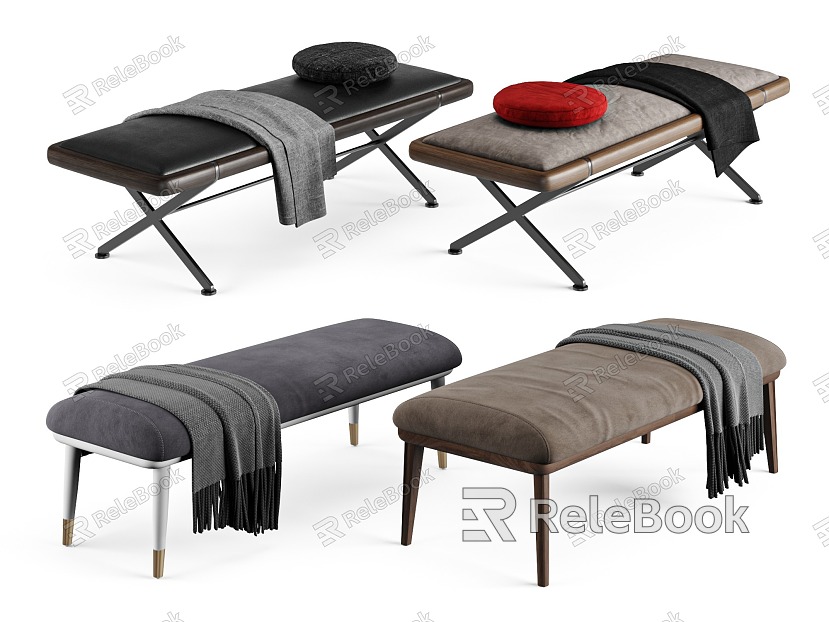 Light Luxury Bed End Stool model