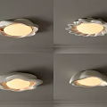 Modern White Ceiling Lights With Unique Curved Design And Warm Glow 3d model