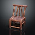 Wooden Leisure Chair Featuring Striped Backrest And Natural Simple Sturdy Design