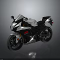 Sleek Modern Sport Motorcycle Design With White Body Black Seat And Alloy Wheels
