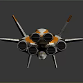 Yellow White Gray Streamlined Model Aircraft With Twin Engines And Sleek Aerodynamic Design