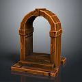 Wooden Arch Decorative Furniture With Classic Design Stepped Base And Textured Details