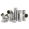 Various Designed Pipes in Black and Silver with Different Fittings and Structures