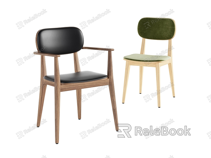 Dining chair combination simple fashion elegant leather solid wood model