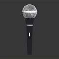 Handheld Microphone With Silver Mesh Grille And Dark Blue Handle Design 3d model
