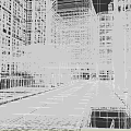 Futuristic City Street With XANON Billboard Tall Buildings Digital Screens And Neon Lights
