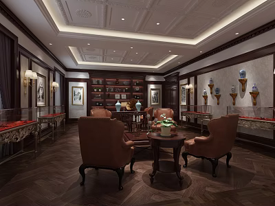 European-style Exhibition Hall Art Appreciation 3d model