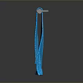 Blue Soft Towel Hanging On Metal Rod For Daily Household Use