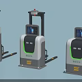 Three Intelligent Industrial Forklift Units With Digital Display And Automation Features