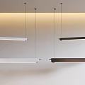 Modern Linear Pendant Lights With Black And White Sleek Design Hanging From Ceiling 3d model