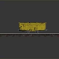 Yellow Train Freight Carriage On Railway Track With Metal Rails And Wooden Sleepers