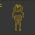 Black Crop Top Hoodie And Leggings Tracksuit With Green Contrast Stripes Activewear