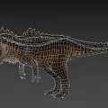Realistic 3D Model of Predatory Dinosaur With Sharp Teeth and Spiked Back 3d model