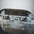 Advanced Commercial Aviation Control Panel With Multiple Displays Control Knobs And Joysticks
