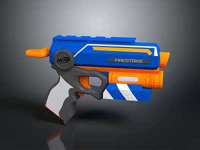 Sleek Blue And Orange Toy Gun With Firststrike Design For Kids Outdoor Playtime 3d model