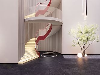 modern revolving staircase villa revolving staircase 3d model