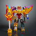 Vibrant Transformer Action Figure With Yellow Red Purple Wings And Weapons