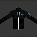 Modern Stylish Jacket with Contrast Sleeves Front Zipper Closure and Chest Logo Detail