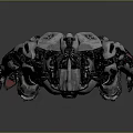 Futuristic Sci Fi Character with Detailed Biomechanical Armor and Advanced Weapons