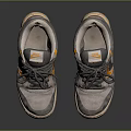 Gray And Orange Retro Sneakers With Laces Beige Sole Classic Design