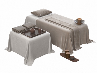 Zen massage bed spa massage spa salon towel 3d model