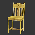 Wooden Chair For Home Furniture With Simple Design Curved Back And Carved Details