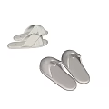 Simple Design Light Gray Slippers for Comfortable Home Use 3d model